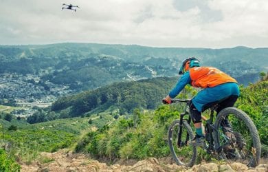 mountain biking drone